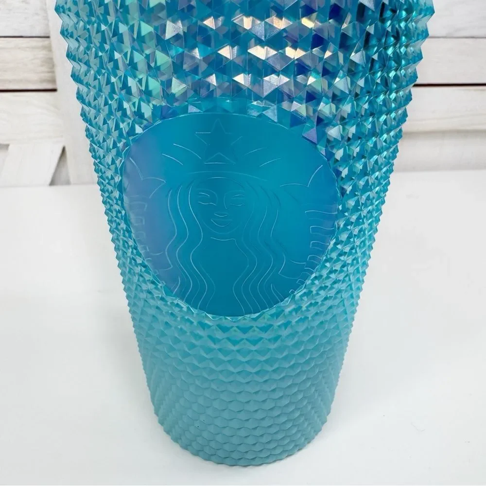 Starbucks Diamond Cut Studded Ombre‎ Glacier Blue Tumbler Cup Blue 16oz Grande